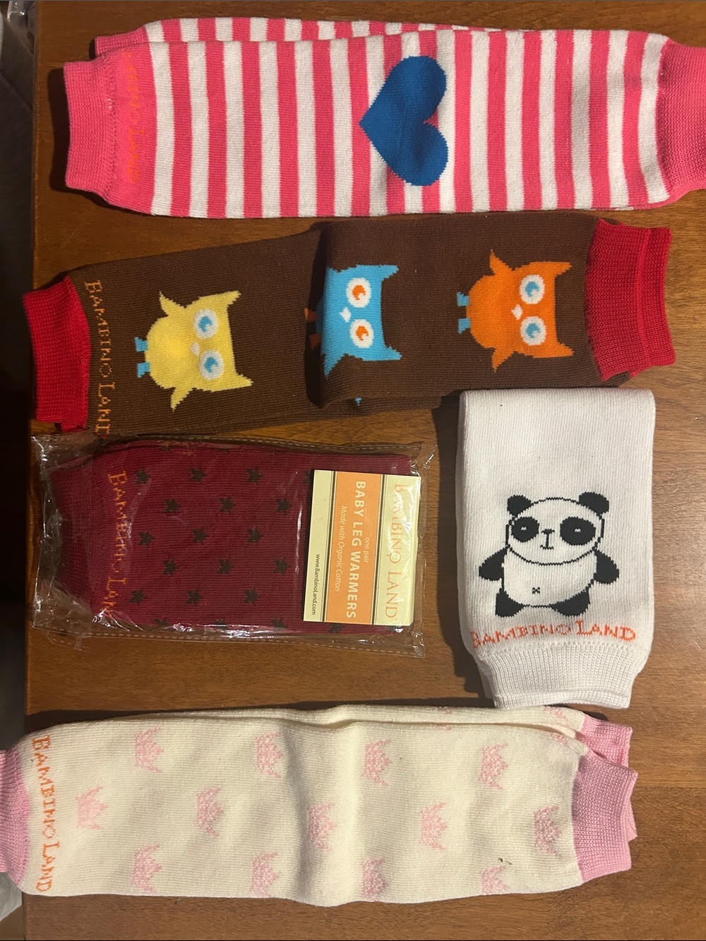 Pink Stripe & Animal Kids Leg Warmers - Pack of 5